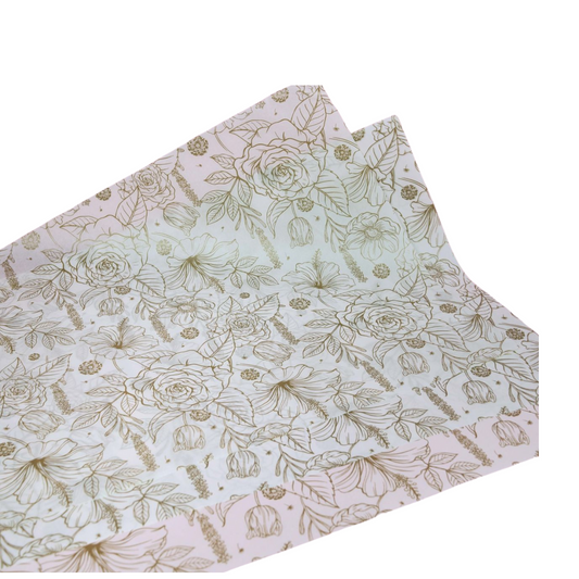 Gold Flowers Tissue Paper - 50 pack