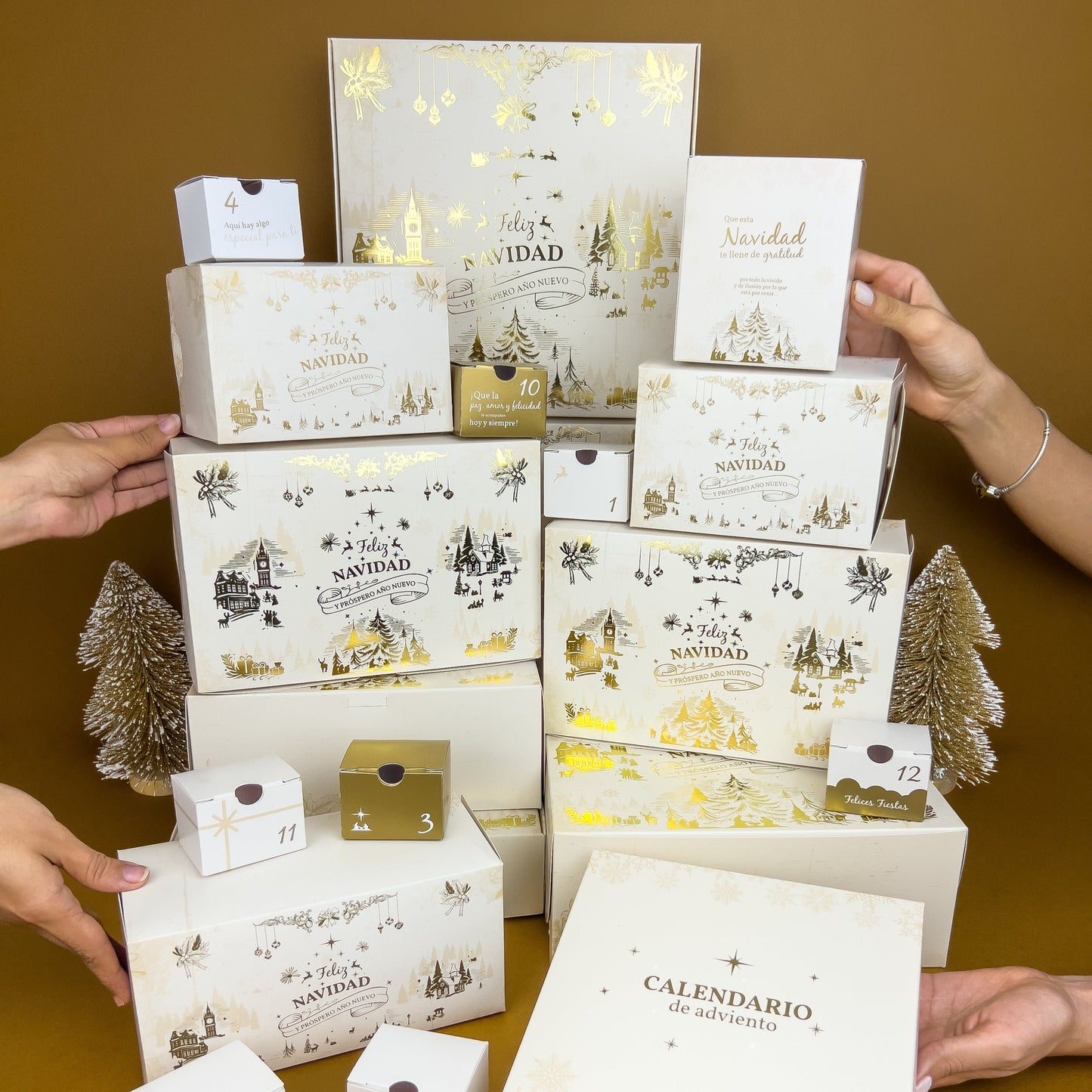 Caja Dorada Navidad Grande