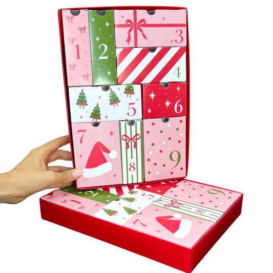 Calendario de Adviento Navidad Rojo
