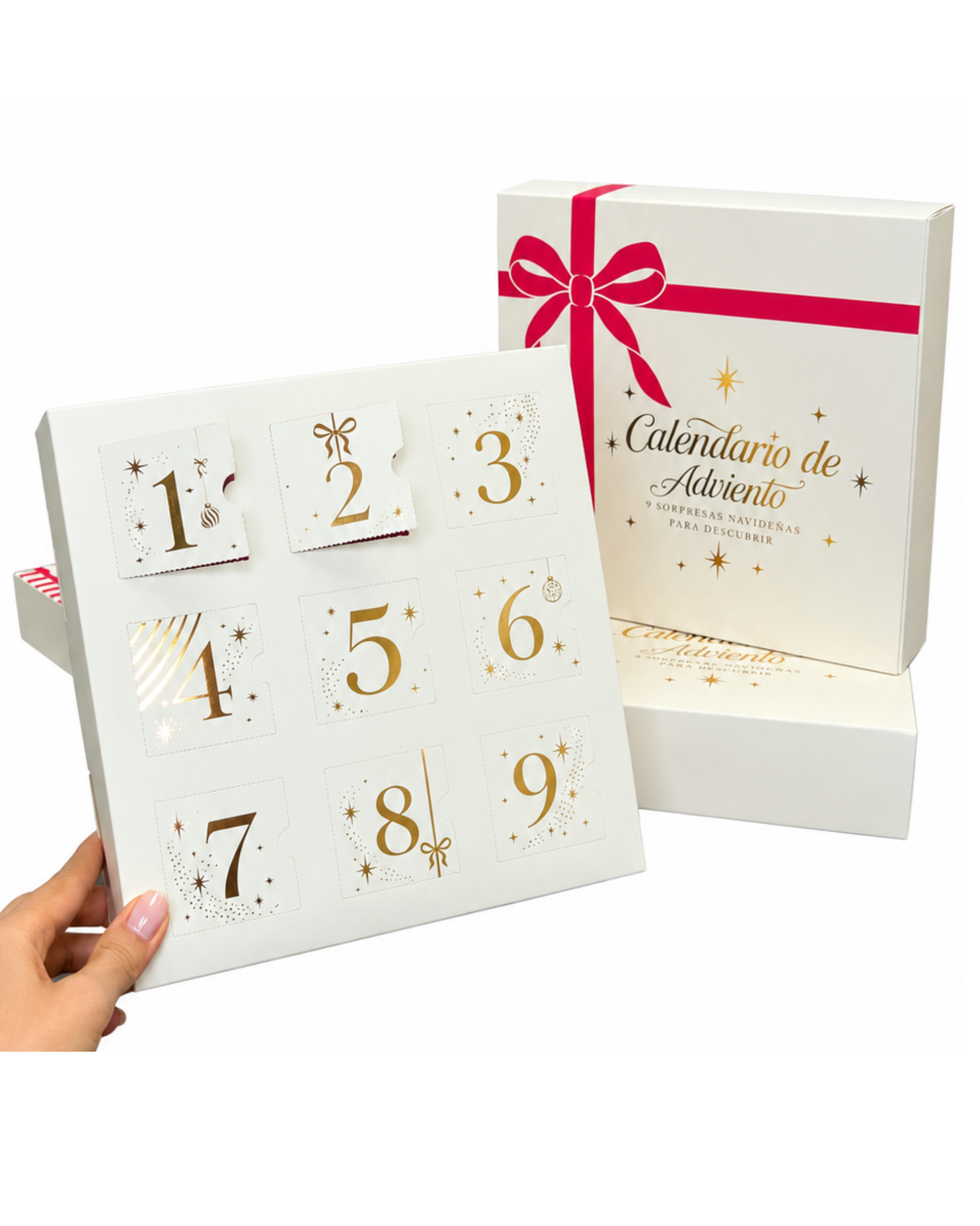 Calendario de Adviento Navidad Blanco