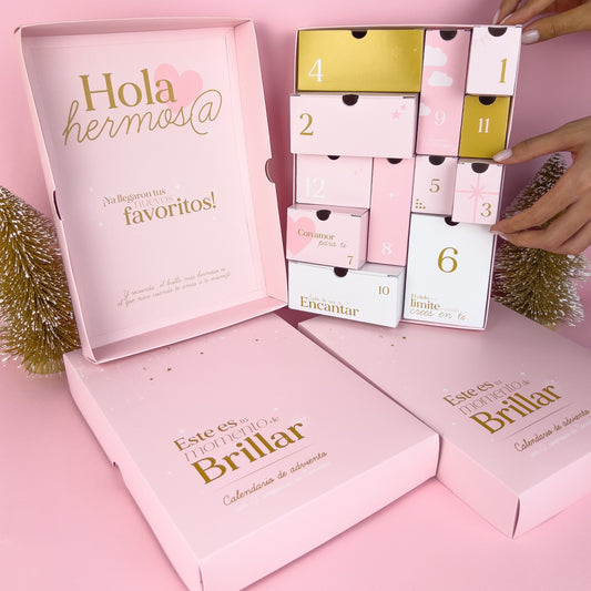 Caja con Calendario de Adviento Rosa