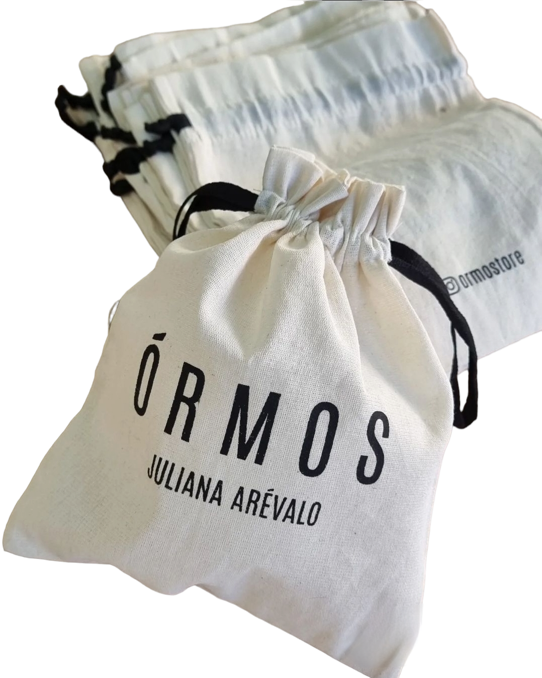 Natural Linen Gift Bags with Logo - 100 Pack